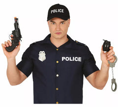 Kit Policial: Arma, granada, algemas e distintivo