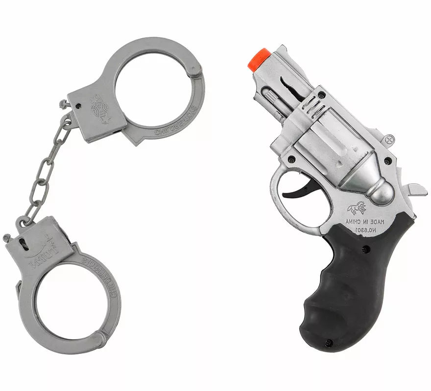 Translation missing: pt-PT.Kit de Policía: Pistola y Esposas de plástico