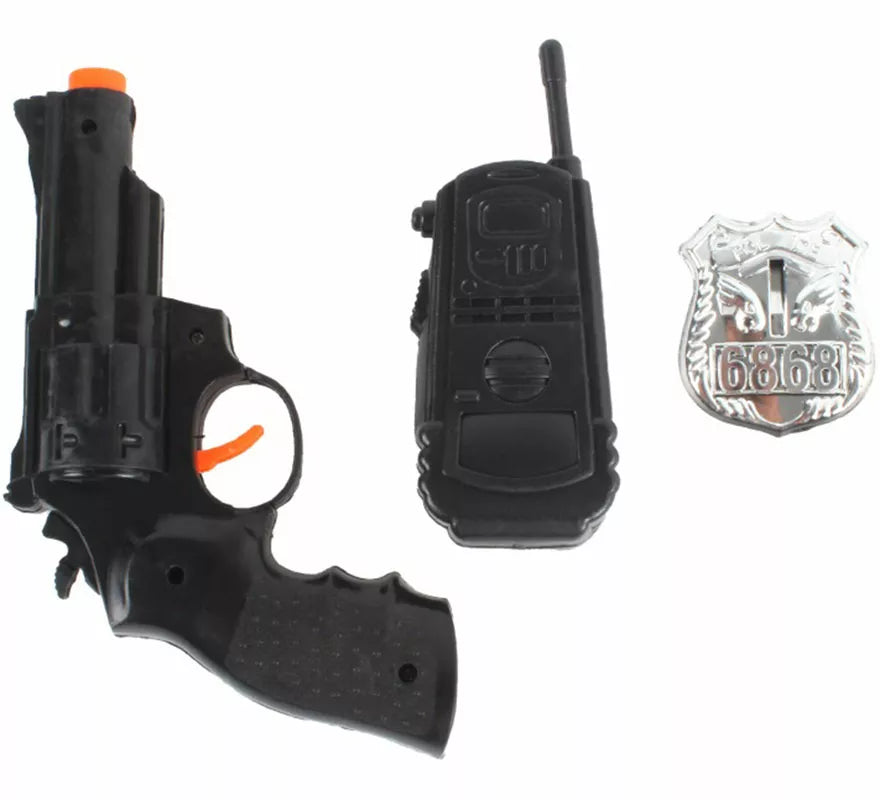 Translation missing: pt-PT.Kit de Policía: Walkie, Placa y Pistola de plástico