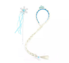 Kit Princesa do Gelo: Tiara com trança e varinha