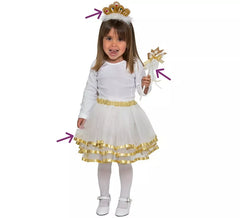 Kit Princesa Baby Gold: Tiara, Varinha e Saia