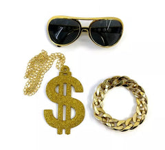 Kit Rapper: Óculos, Colar e Pulseira
