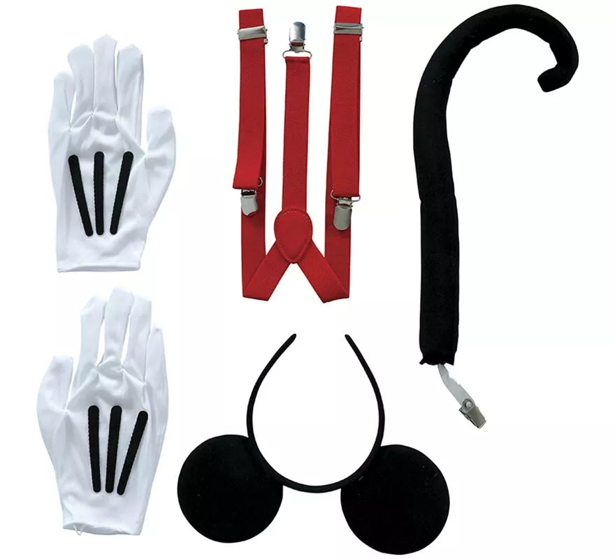 Translation missing: pt-PT.Kit de Ratón adulto: Diadema, Guantes, Cola y Tirantes