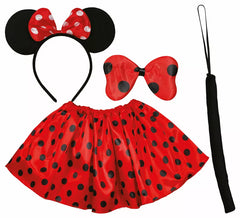 Kit Famoso Mouse Infantil: Faixa de cabeça, laço, rabo e saia