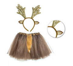 Kit Infantil Renas: Tiara e Tutu com Rabo