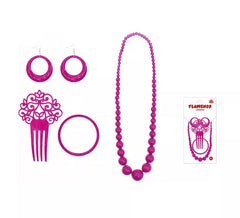 Kit Fuchsia Sevillana: Pente, Colar, Brincos e Pulseira