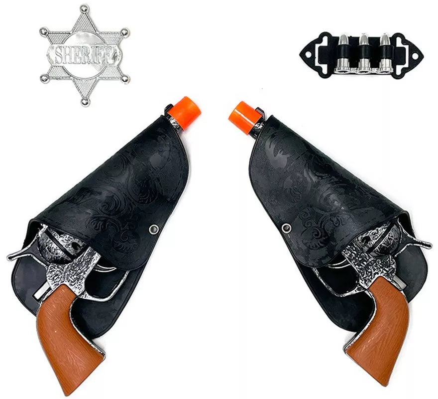 Translation missing: pt-PT.Kit de Sheriff: 2 Pistolas con fundas, Estrella y Balas