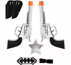 Kit de Xerife: Distintivo e 2 Pistolas com Balas de Plástico