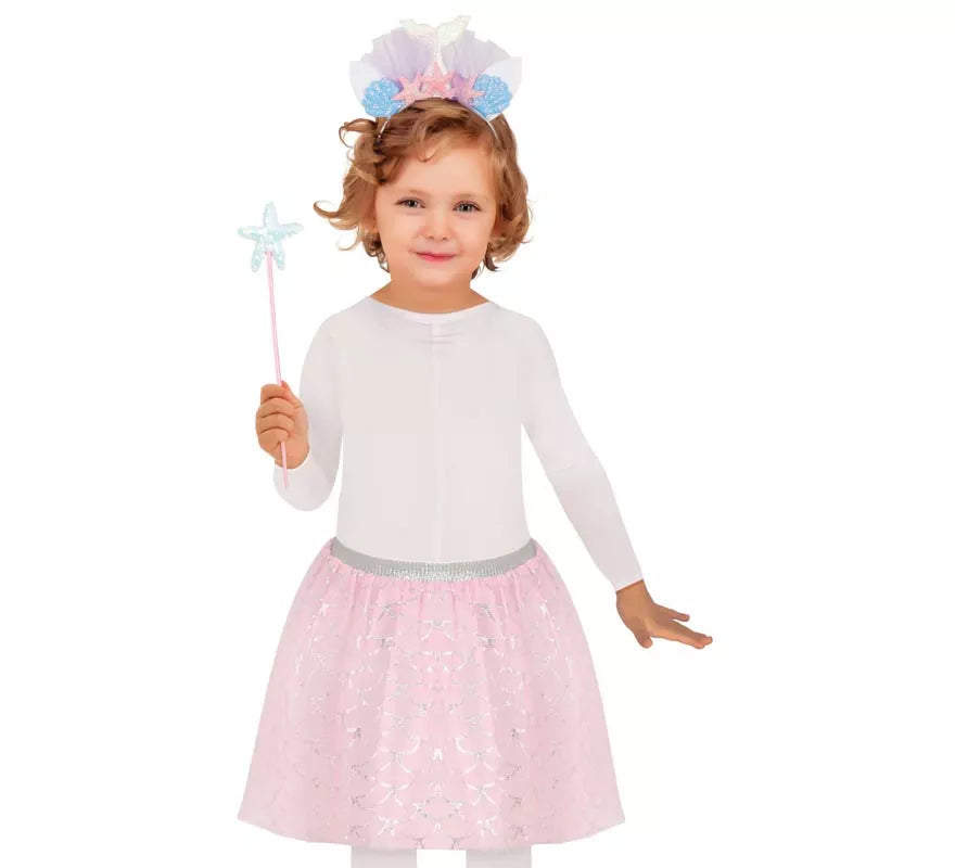 Translation missing: pt-PT.Kit de Sirenita infantil: Diadema, Varita y Tutú