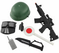 Kit de Soldado Militar con Casco y Rifle de plástico