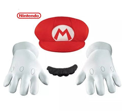 Kit Super Mario Nintendo para Adultos: Boné, luvas e bigode