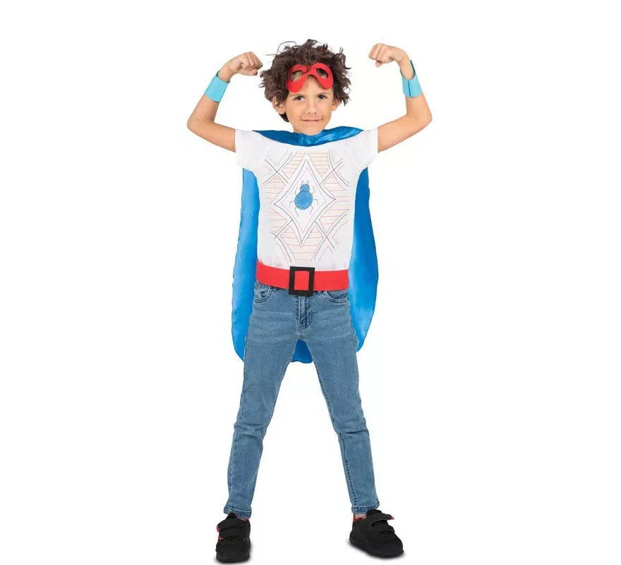 Translation missing: pt-PT.Kit de Superhéroe azul infantil: antifaz, capa y cinturón