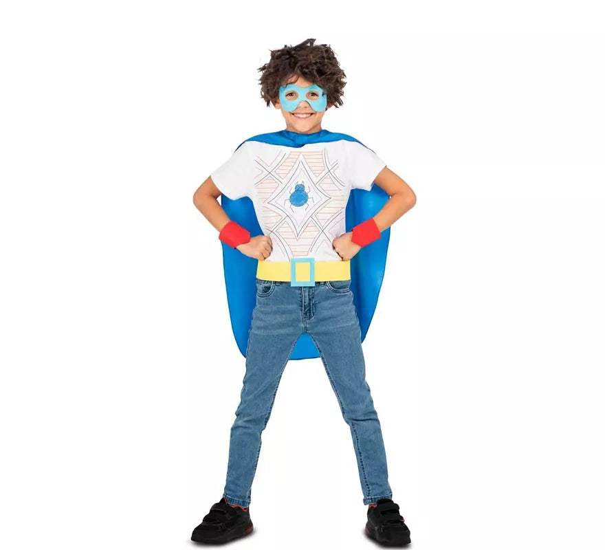 Translation missing: pt-PT.Kit de Superhéroe azul infantil: antifaz, capa y cinturón