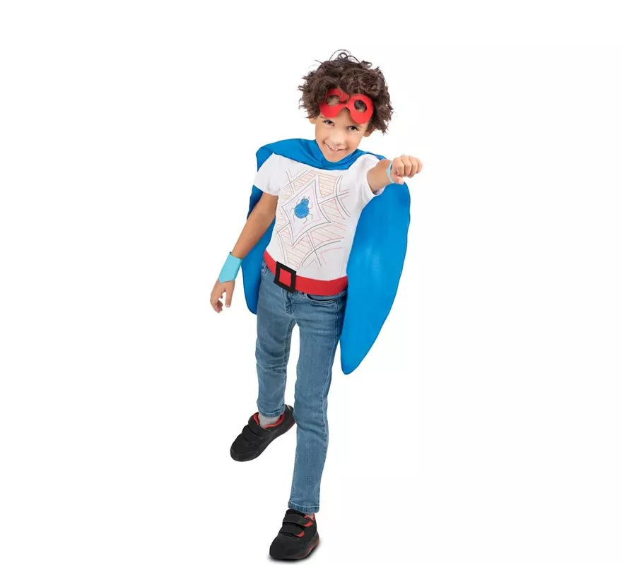 Translation missing: pt-PT.Kit de Superhéroe azul infantil: antifaz, capa y cinturón