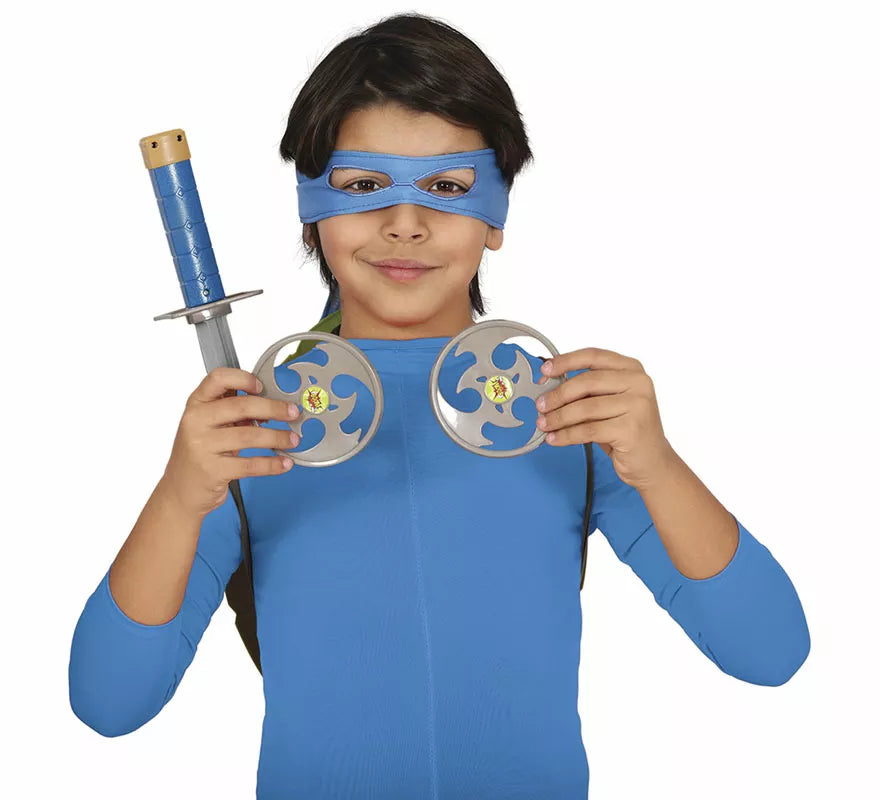 Translation missing: pt-PT.Kit de Tortuga verde infantil: Caparazón, Espada, Antifaz y Shuriken