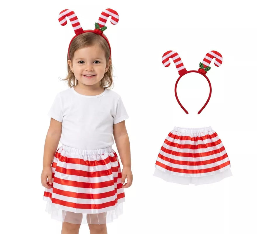 Translation missing: pt-PT.Kit de Tutú y Diadema de Bastones de Caramelo para niña