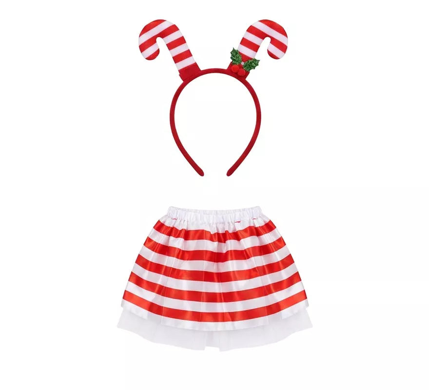 Translation missing: pt-PT.Kit de Tutú y Diadema de Bastones de Caramelo para niña