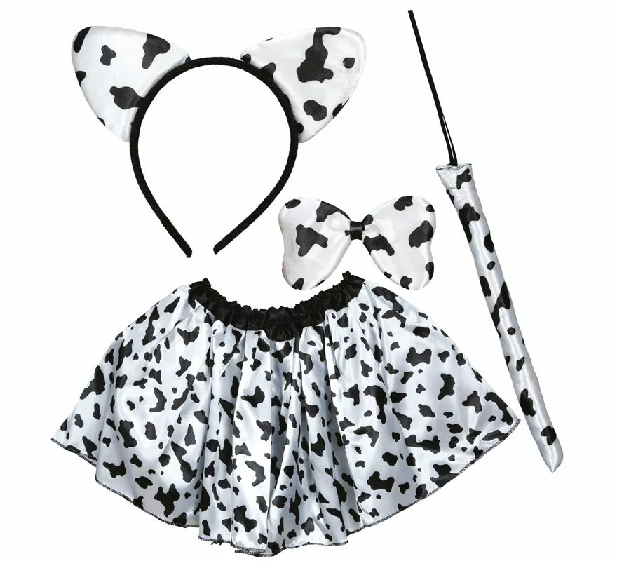 Translation missing: pt-PT.Kit de Vaca con manchas infantil: Diadema, lazo, cola y falda