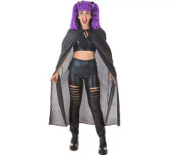 Kit Vampiro Roxo Adulto: Capa e Peruca
