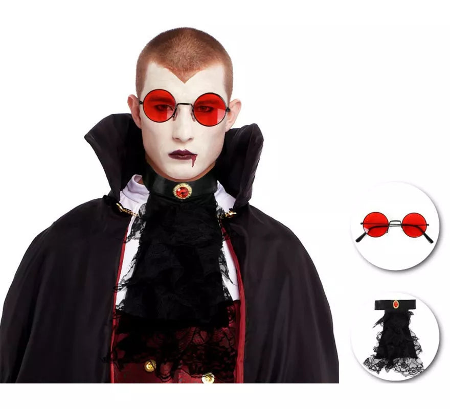 Translation missing: pt-PT.Kit de Vampiro Gótico adulto: Gafas y cuello
