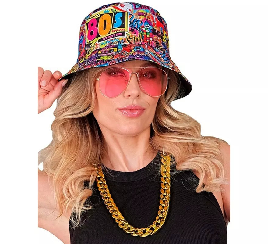 Translation missing: pt-PT.Kit Funky Años 80: Sombrero, Gafas y Collar