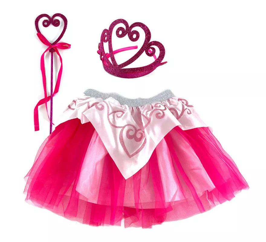 Translation missing: pt-PT.Kit Hada Princesita Fucsia Infantil: Tutú, Tiara y Varita