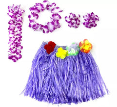 Kit Havai Lilás: Saia, Colar, Pulseiras e Cocar