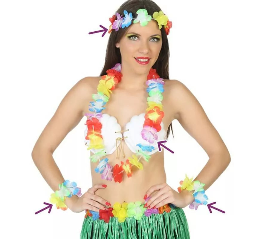 Translation missing: pt-PT.Kit Hawaiano: Collar, Pulseras y Corona