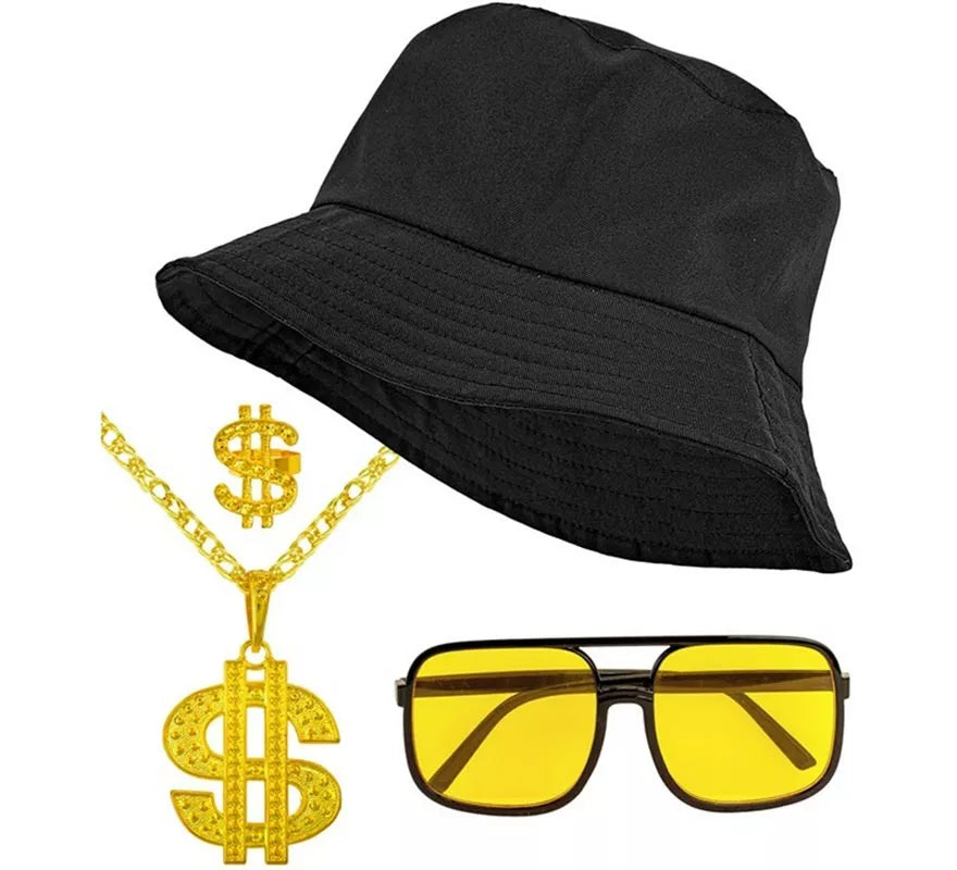 Translation missing: pt-PT.Kit Hip Hop Años 90: Sombrero, Gafas, Collar y Anillo
