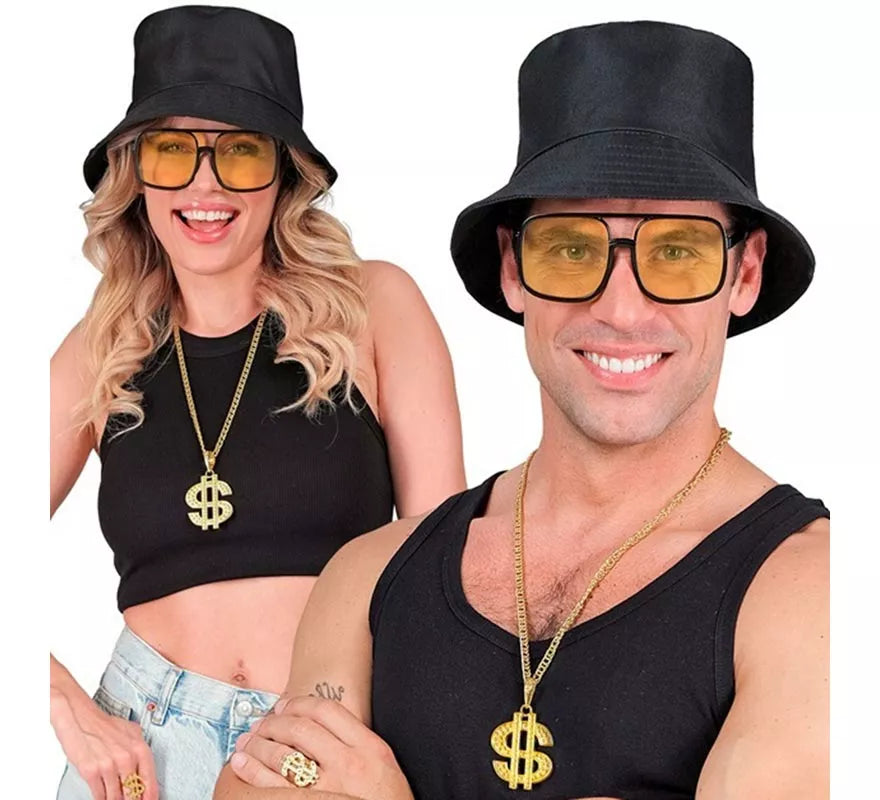 Translation missing: pt-PT.Kit Hip Hop Años 90: Sombrero, Gafas, Collar y Anillo