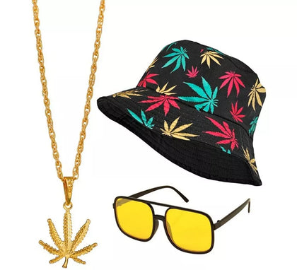 Kit Hip Hop Años 90: Sombrero, Gafas y Collar