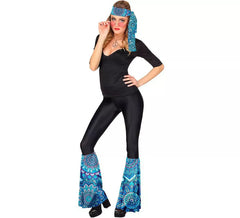 Kit moda anos 60 mandala azul adulto : Faixa e Perneiras