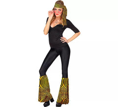 Kit de moda adulto com estampa de zebra dourada dos anos 70: faixas e polainas
