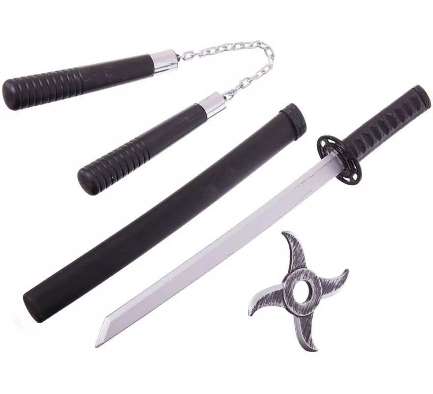 Translation missing: pt-PT.Kit Ninja: Estrella, Nunchaku y Espada de 55 cm