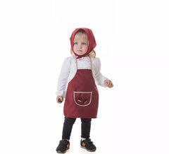Kit ou Traje de Chestañera Bordeaux María para menina: Avental e Lenço