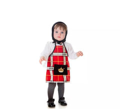 Kit ou Fato Red Check Chestañera para bebê