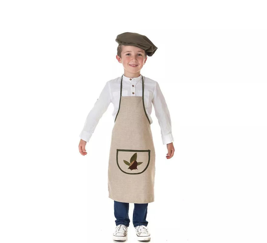 Translation missing: pt-PT.Kit o Disfraz de Castañero Beige Hojas-Castaña para niño
