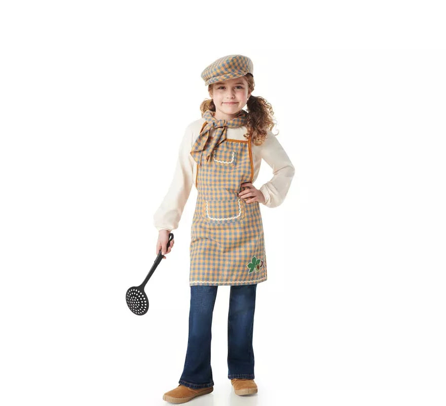 Translation missing: pt-PT.Kit o Disfraz de Castañero para niños: Gorra, Delantal y Pañuelo