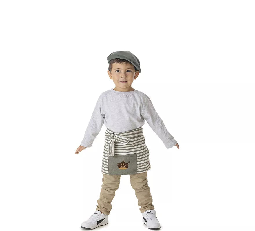 Translation missing: pt-PT.Kit o Disfraz de Castañero Rayas Verde Corto para niño