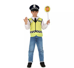 Kit de Fato de policial para crianças: colete, chapéu e camisa