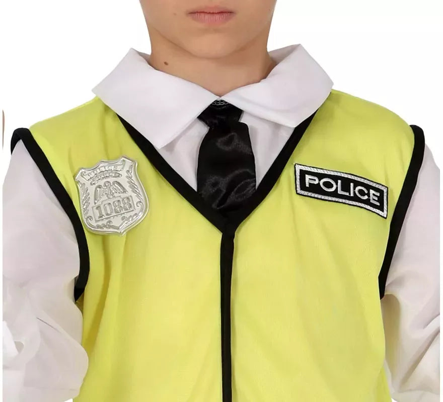 Translation missing: pt-PT.Kit o Disfraz de Policía para niños: Chaleco, Gorro y Camisa