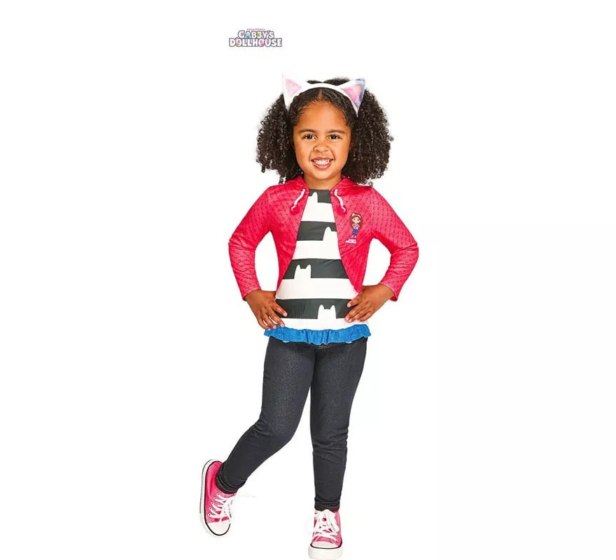 Translation missing: pt-PT.Kit para Disfraz de Gabbys Dollhouse infantil: Diadema, Top y Chaqueta