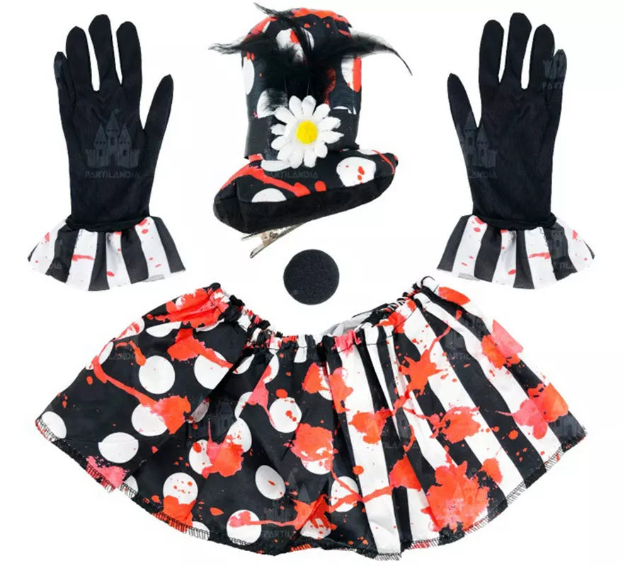Translation missing: pt-PT.Kit Payasa Asesina Mujer: Tutú, Guantes, Minisombrero y Nariz