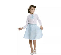 Kit Pin-Up azul para meninas: saia e gravata