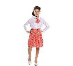 Kit Pin-Up vermelho para meninas: saia e gravata