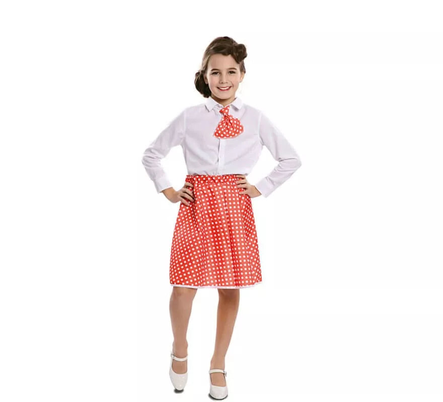 Translation missing: pt-PT.Kit Pin-Up Rojo para niña: Falda y Corbata