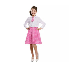 Kit Pin-Up rosa para meninas: saia e gravata