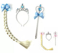 Kit Princesa Infantil 2 colores surtidos: Diadema, Varita y Trenza