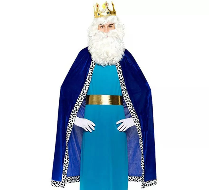 Translation missing: pt-PT.Kit Rey Mago azul adulto: Capa y Corona