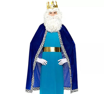 Kit Rey Mago azul adulto: Capa y Corona